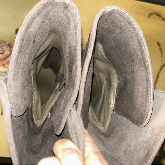 Johnston & Murphy Gray Suede Leather Lace Wrap Boots - Picture 12 of 16